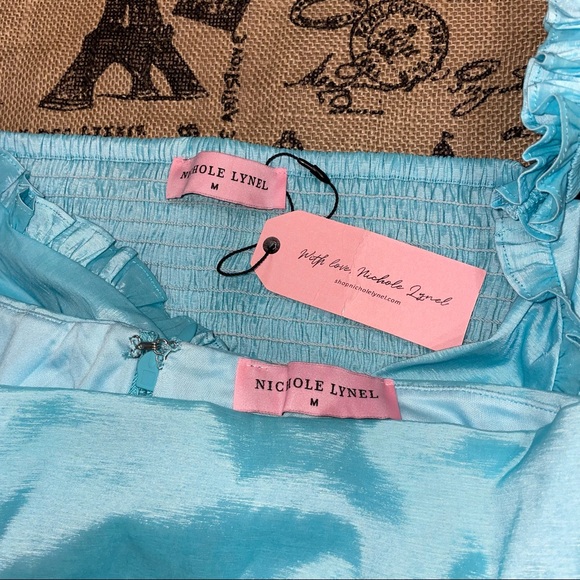 Nichole Lynel NWT! “Main Thang” Sky Blue Stretch Set Size M - Picture 5 of 11